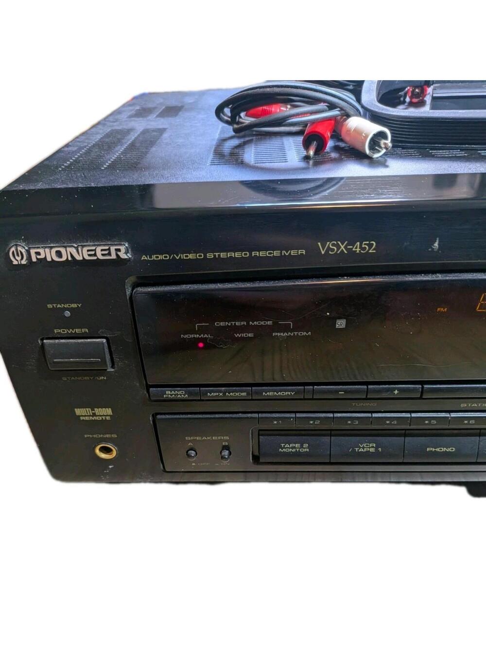 Vintage 90s Pioneer VSX-452 Stereo Receiver Reciever Phono Tape Monitor Tested - Picture 2 of 6